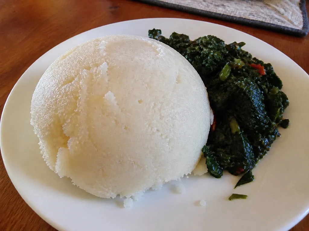 Ugali — plated and served