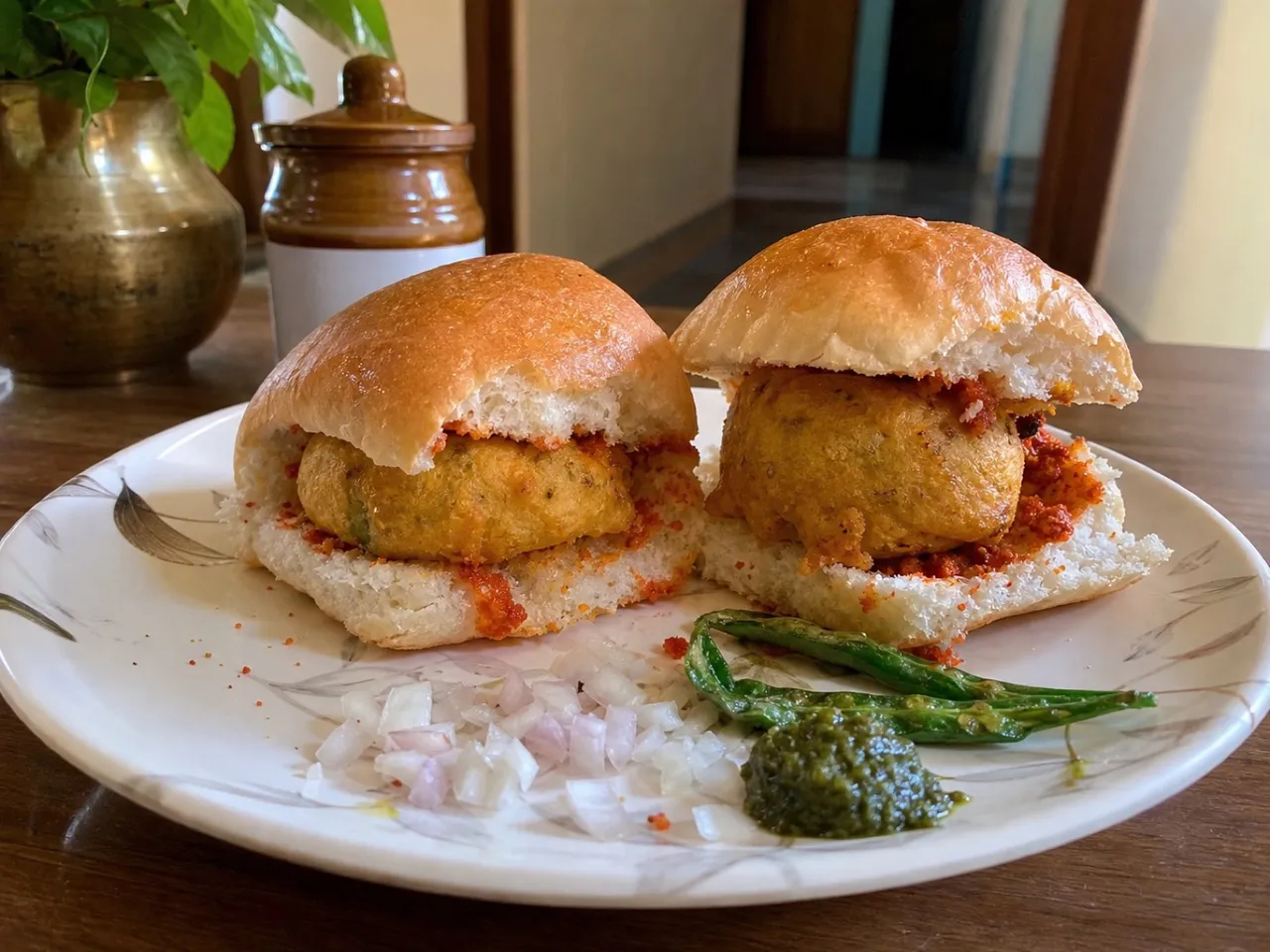 Vada Pav — served