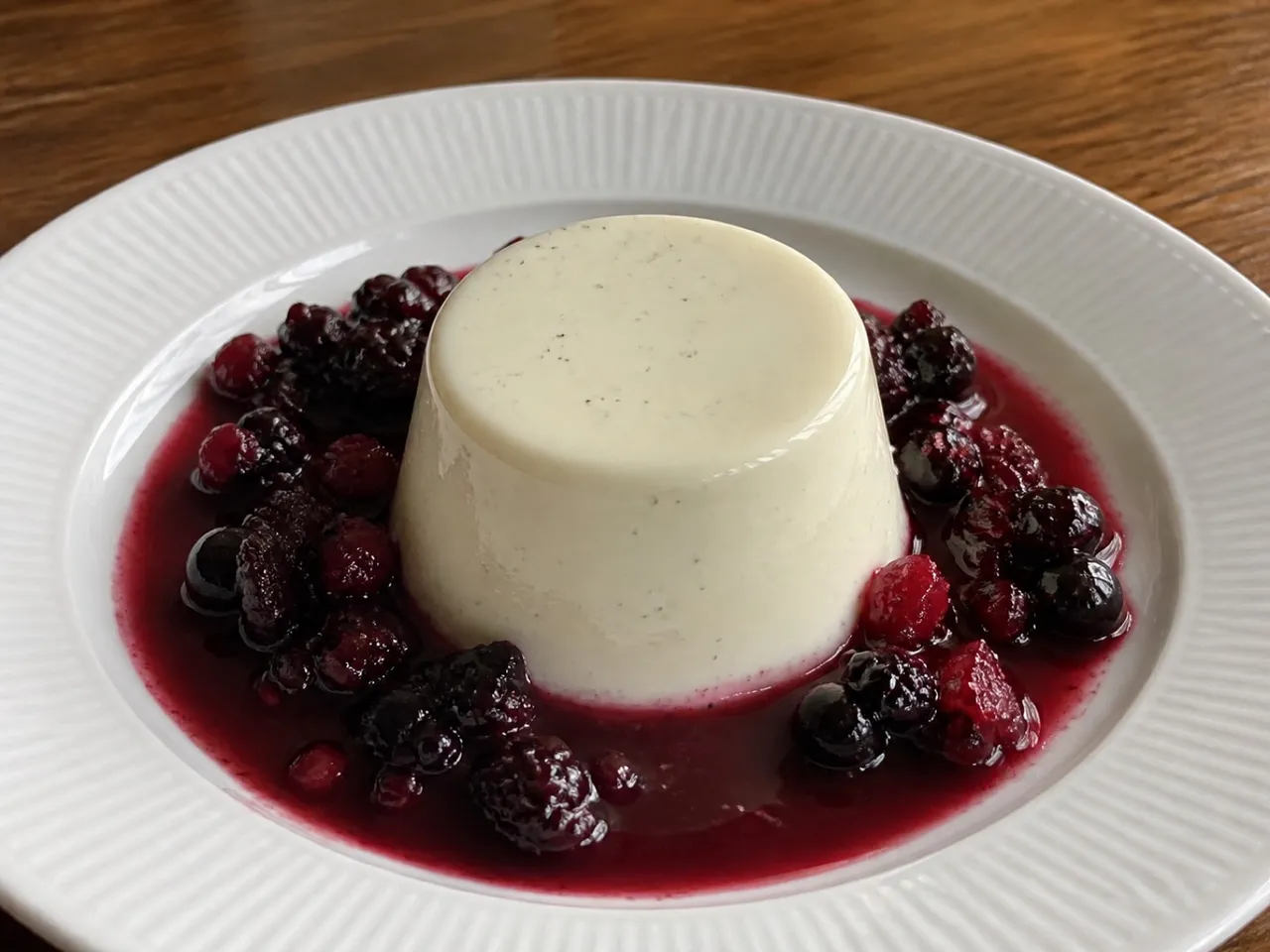Vanilla Bean Panna Cotta — served