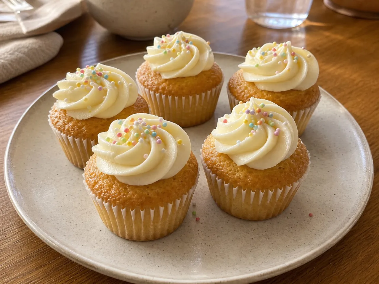 Vanilla Cupcakes — served