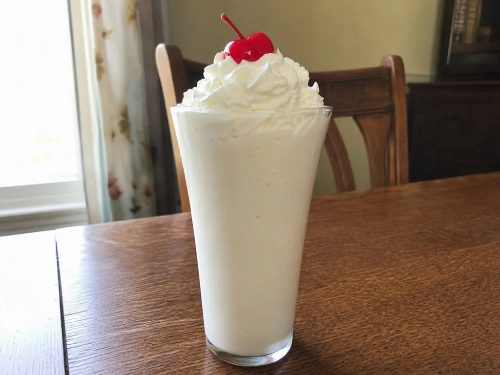 Vanilla Milkshake — plated and served
