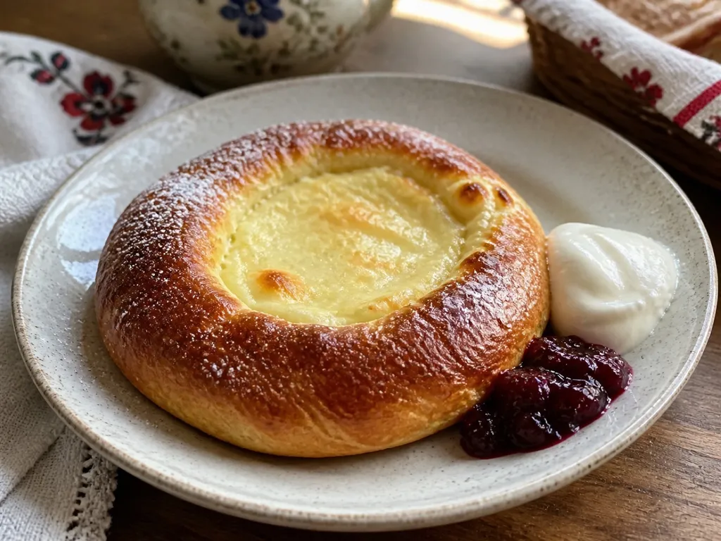 Vatrushka — plated and served