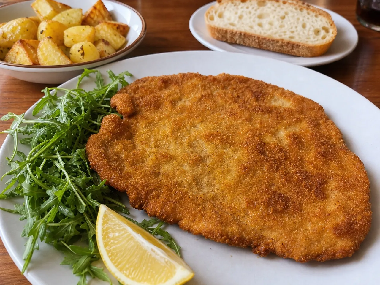 Veal Milanese (Cotoletta alla Milanese) — served