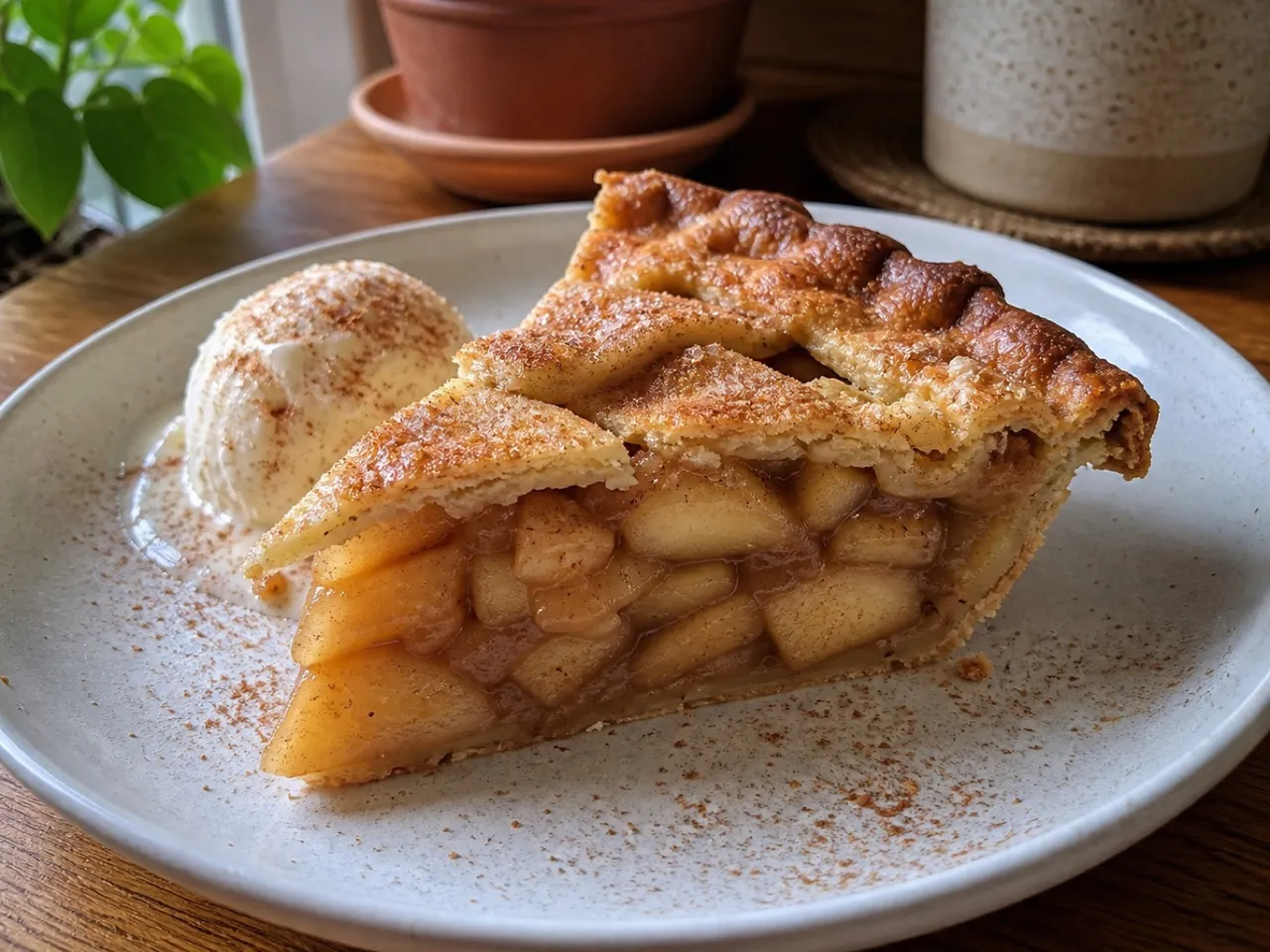 Vegan Apple Pie — served
