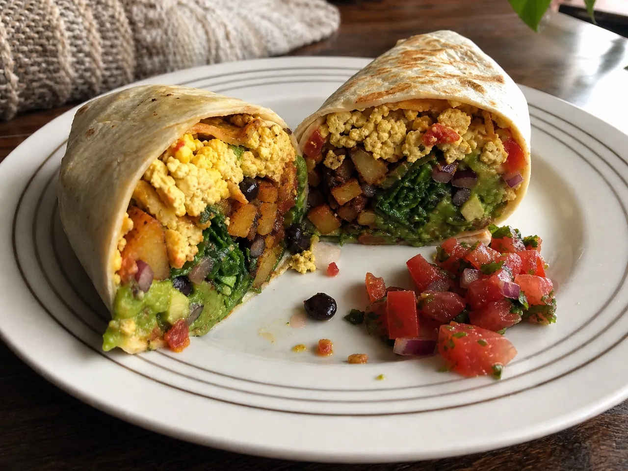 Vegan Breakfast Burrito — served