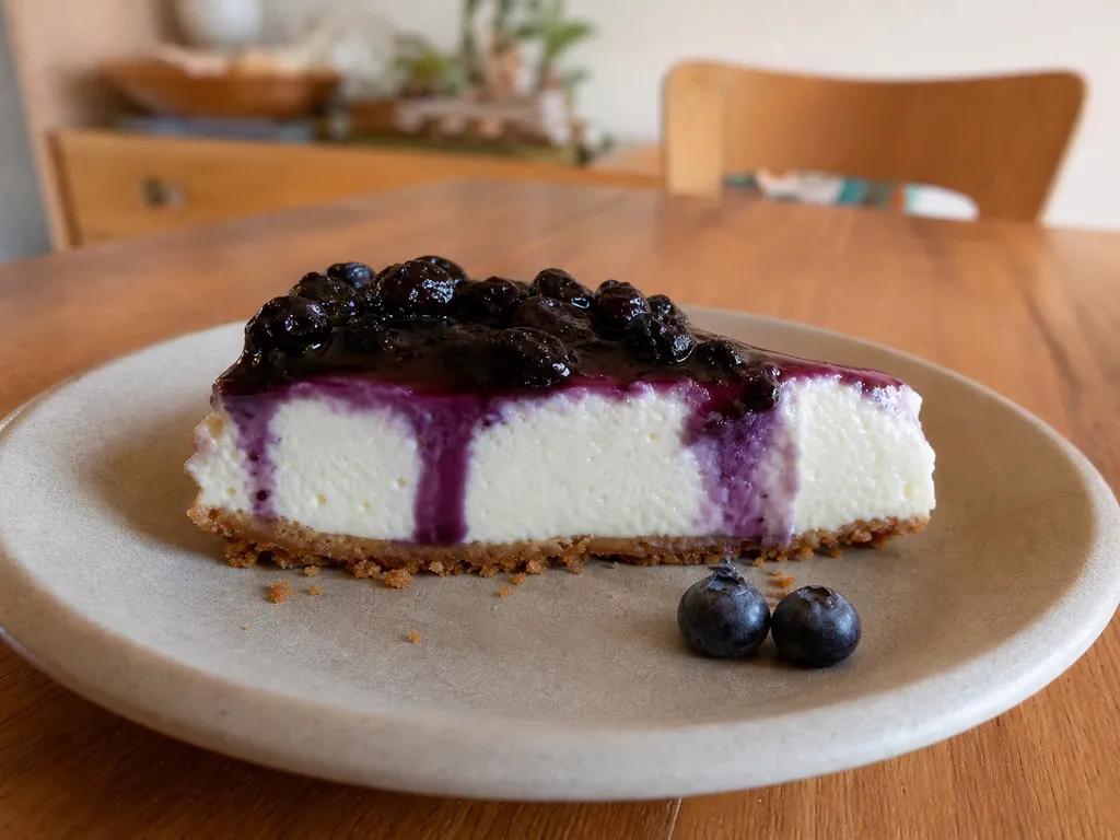 Vegan Cheesecake — plated and served