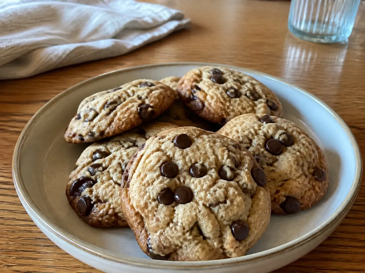 Vegan Chocolate Chip Cookies — served