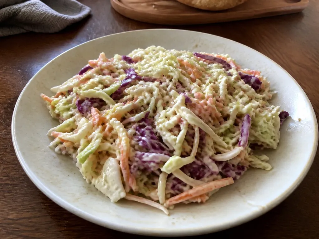 Vegan Coleslaw — plated and served