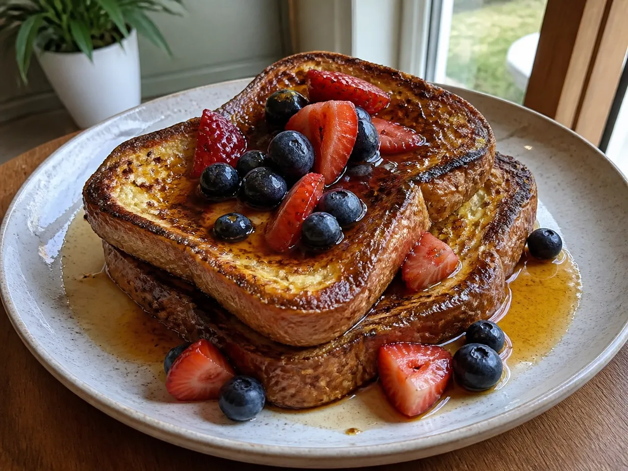 Vegan French Toast — served