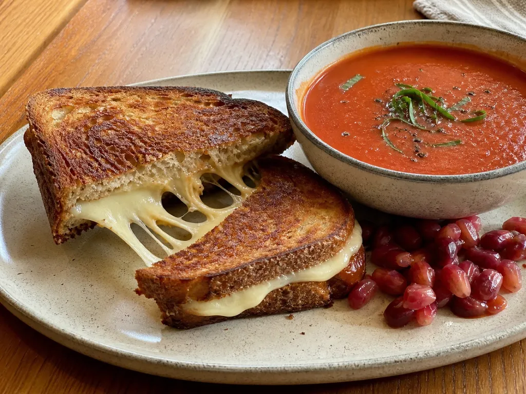 Vegan Grilled Cheese — plated and served