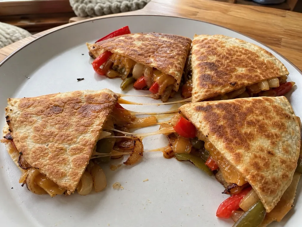 Vegan Quesadillas — plated and served