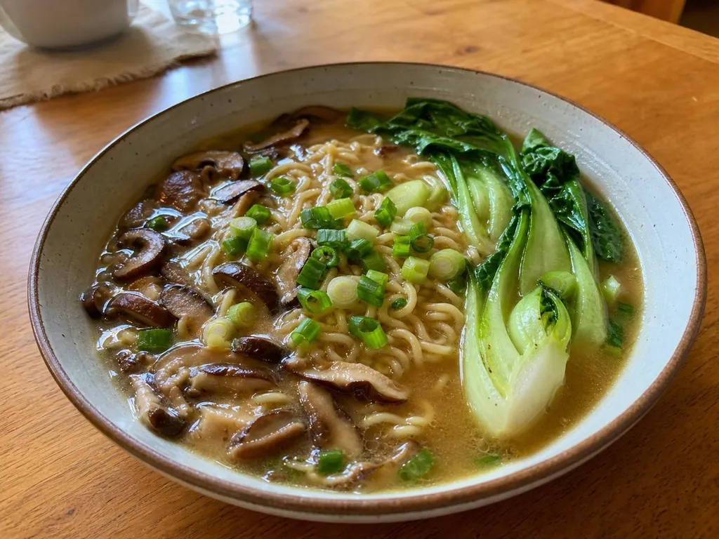 Vegan Ramen — plated and served