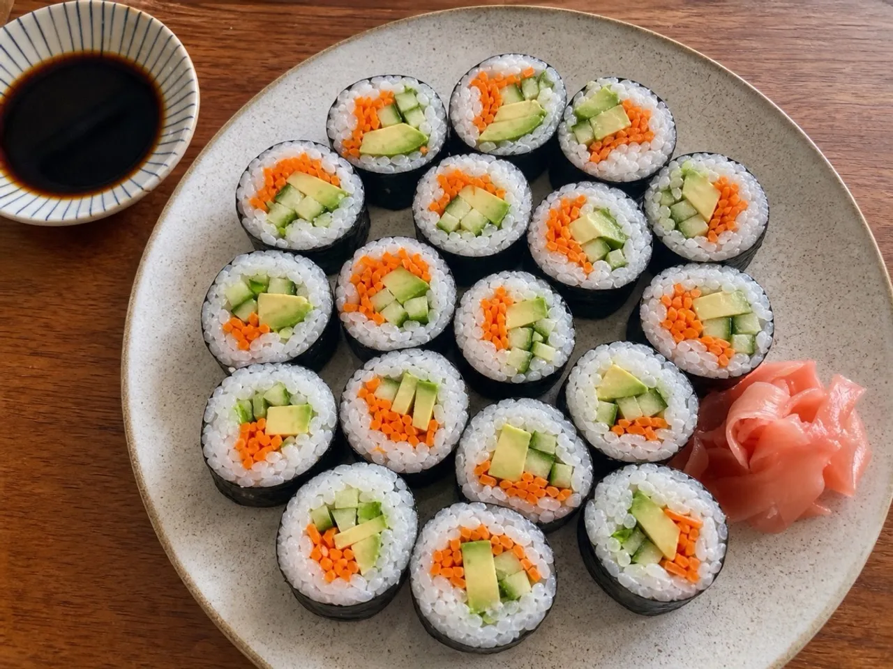 Vegan Sushi Rolls — served