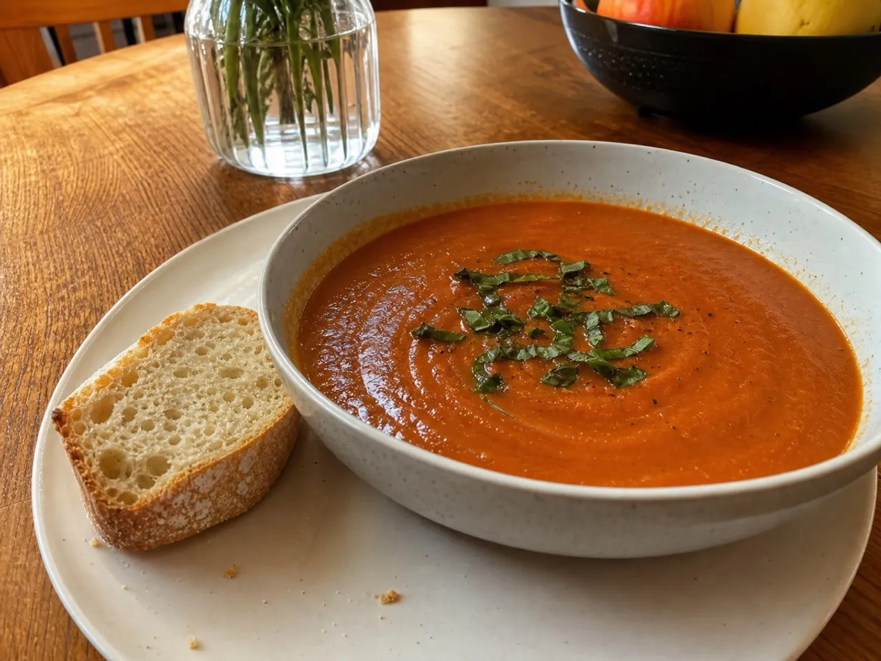 Vegan Tomato Soup — served