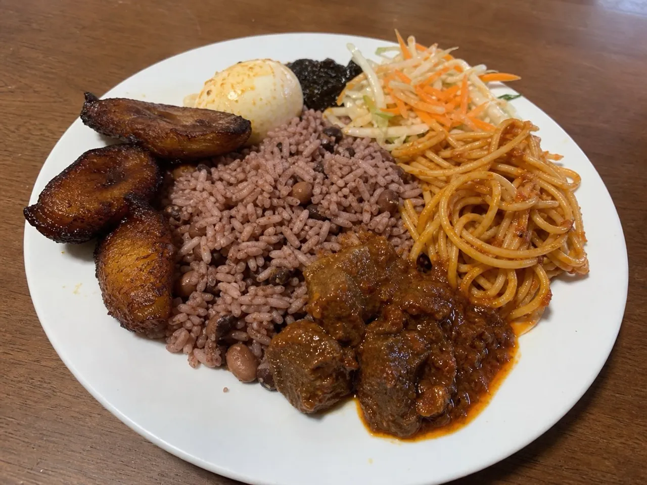 Waakye — served