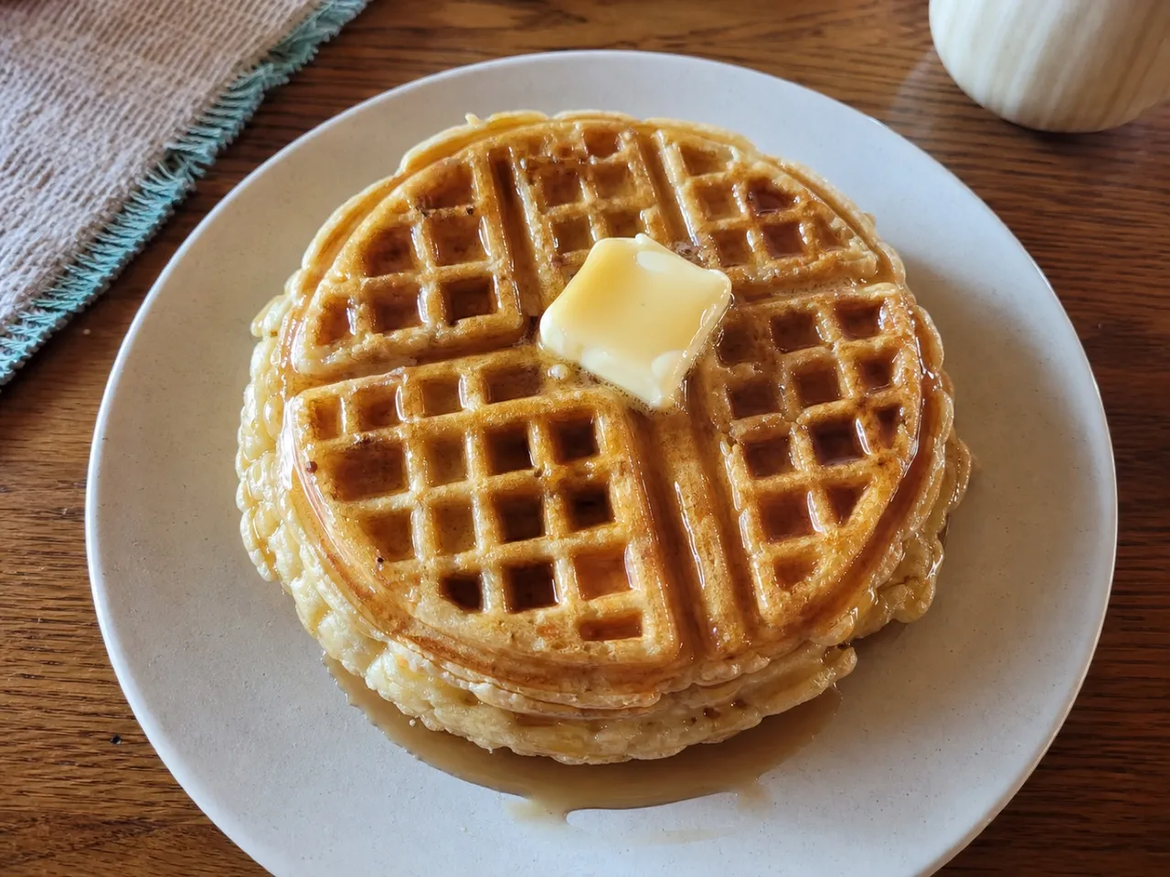 Waffles — served