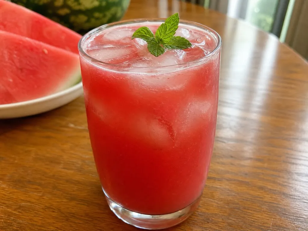 Watermelon Agua Fresca — plated and served
