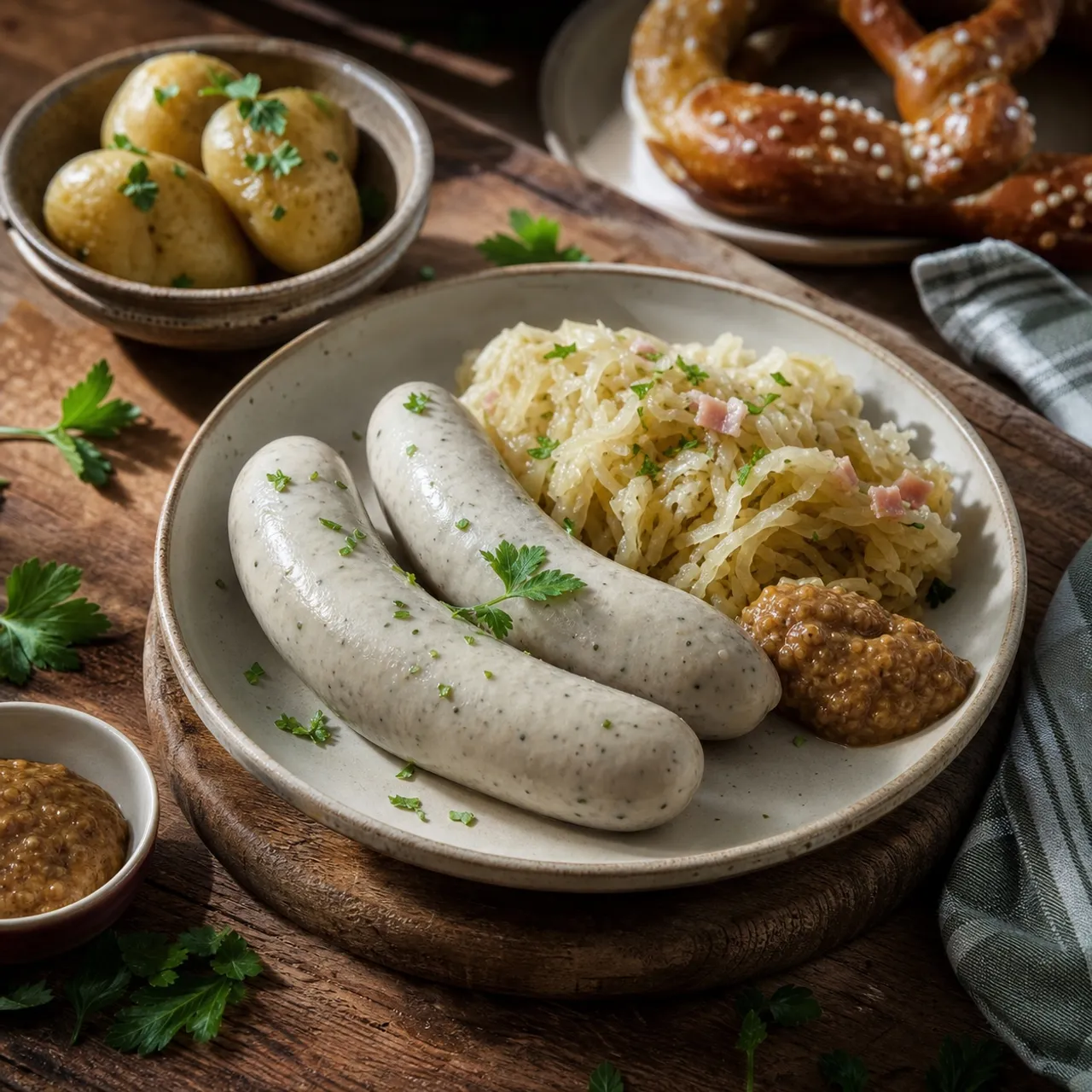 Weisswurst (Bavarian White Sausage with Sweet Mustard) — German recipe