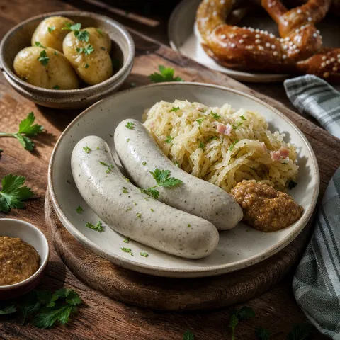 Weisswurst (Bavarian White Sausage with Sweet Mustard) — German recipe