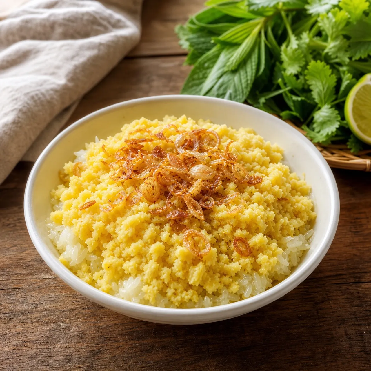 Xôi Xéo (Mung Bean Sticky Rice) — Vietnamese recipe