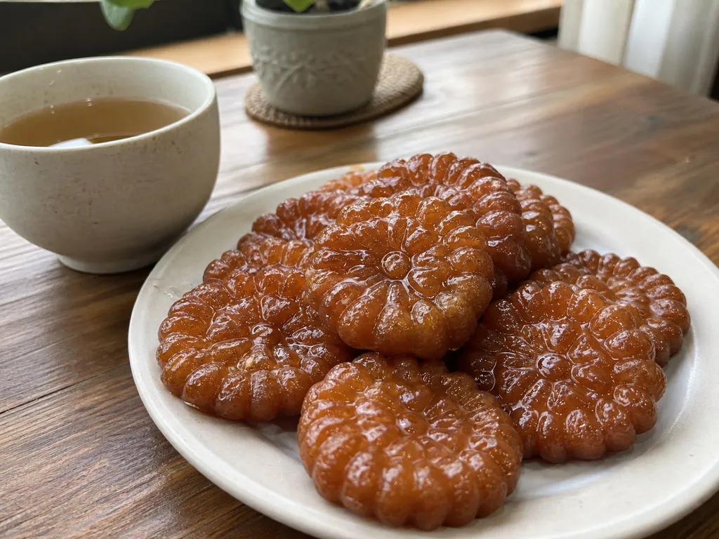 Yakgwa (Honey Pastry) — plated and served