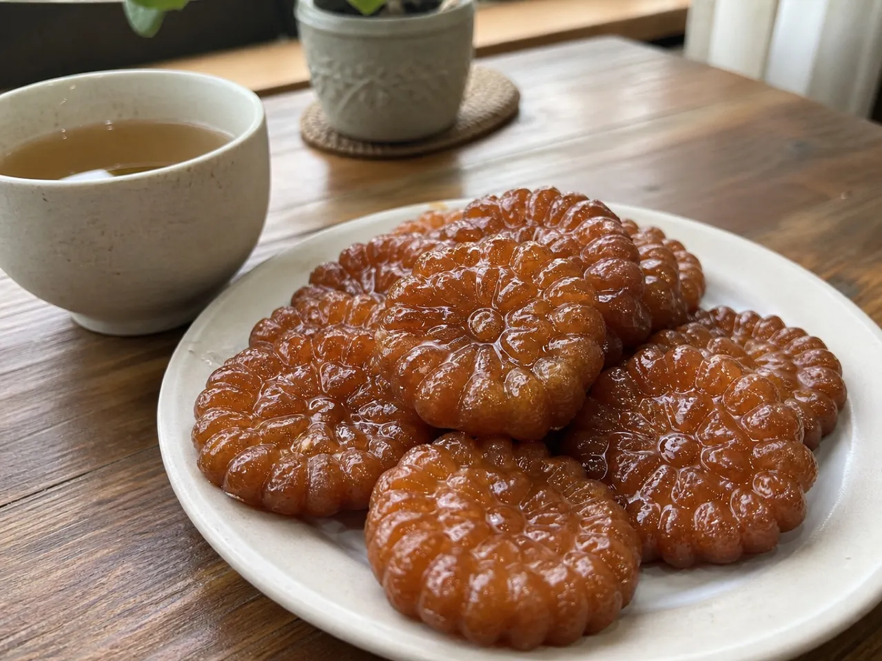 Yakgwa (Honey Pastry) — served