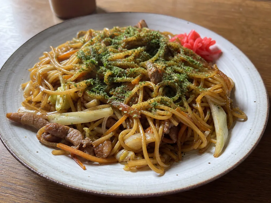 Yakisoba — plated and served