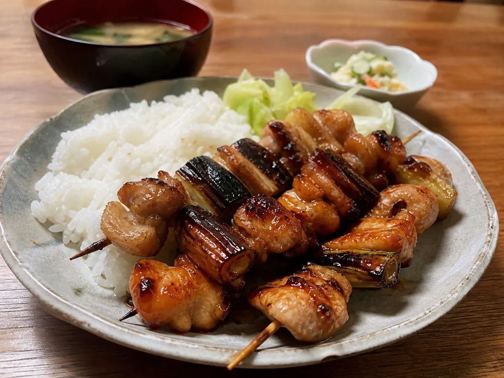Yakitori — plated and served
