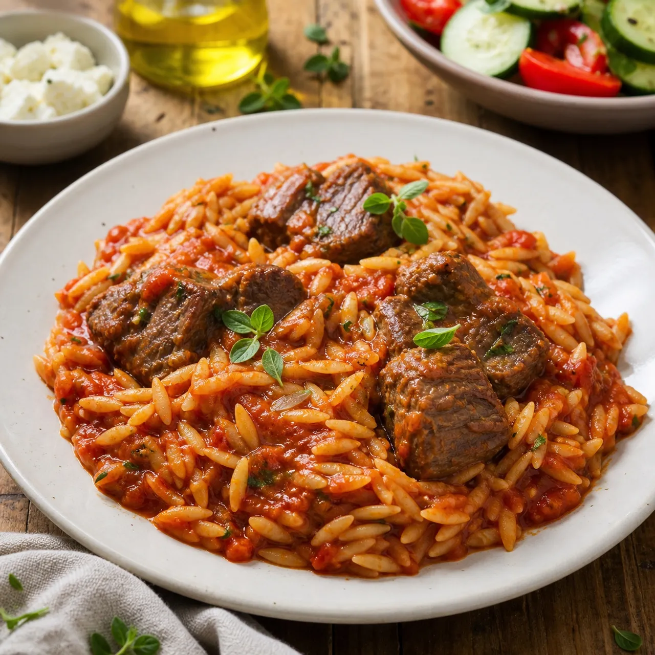 Youvetsi (Beef and Orzo Baked in Tomato Sauce) — Greek recipe
