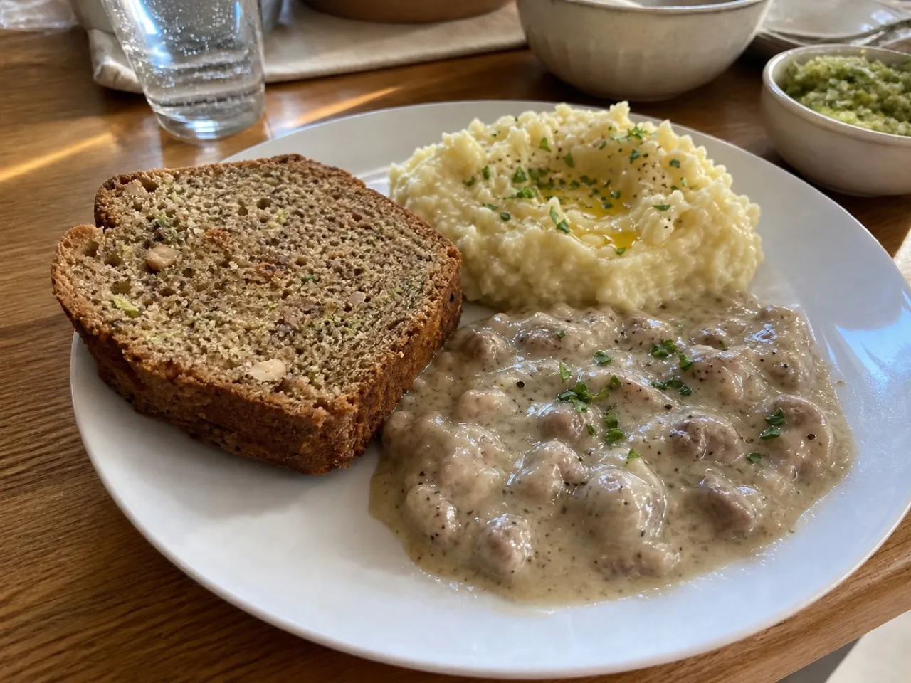 Zucchini Bread — served