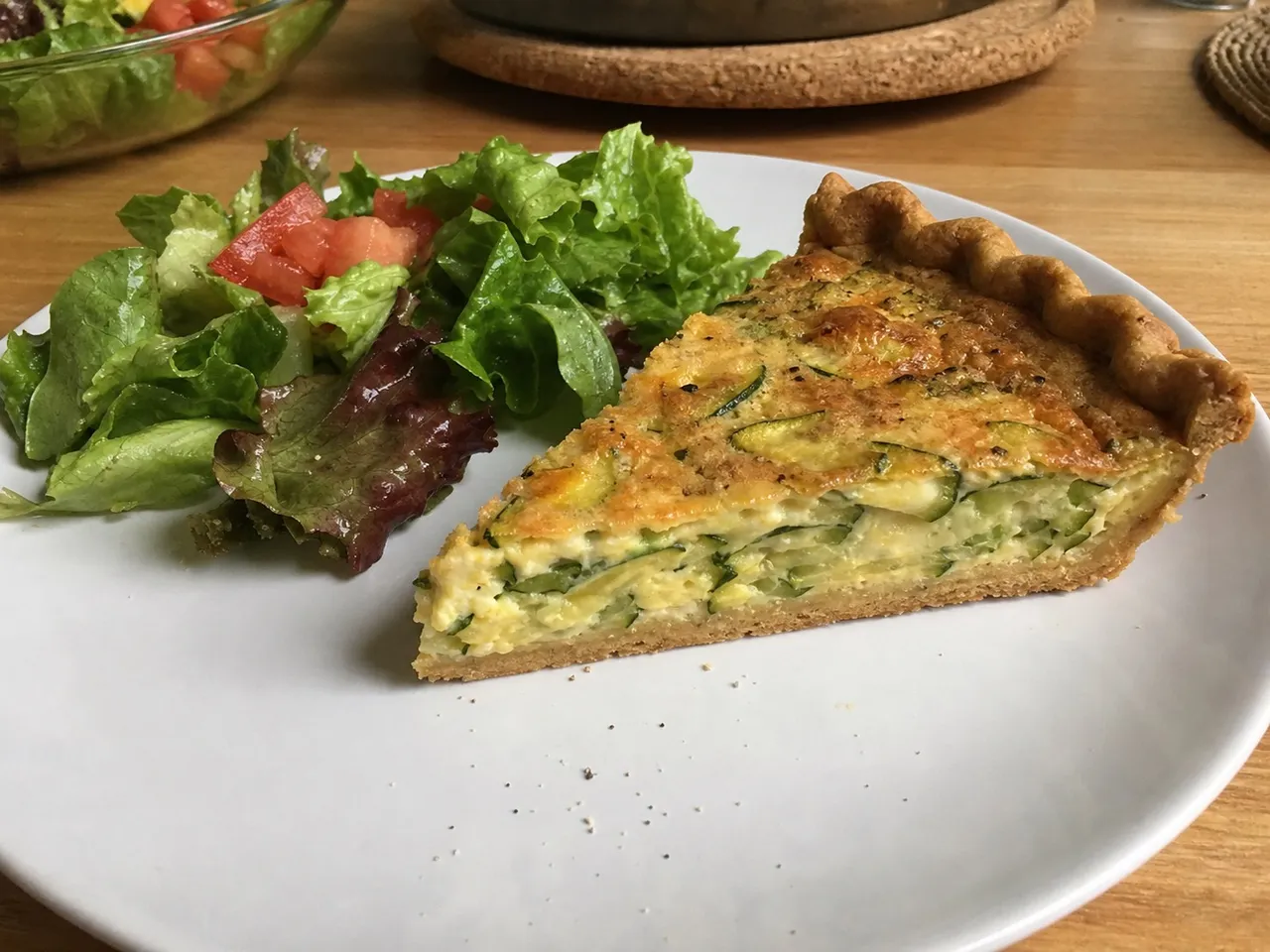 Zucchini Quiche — served